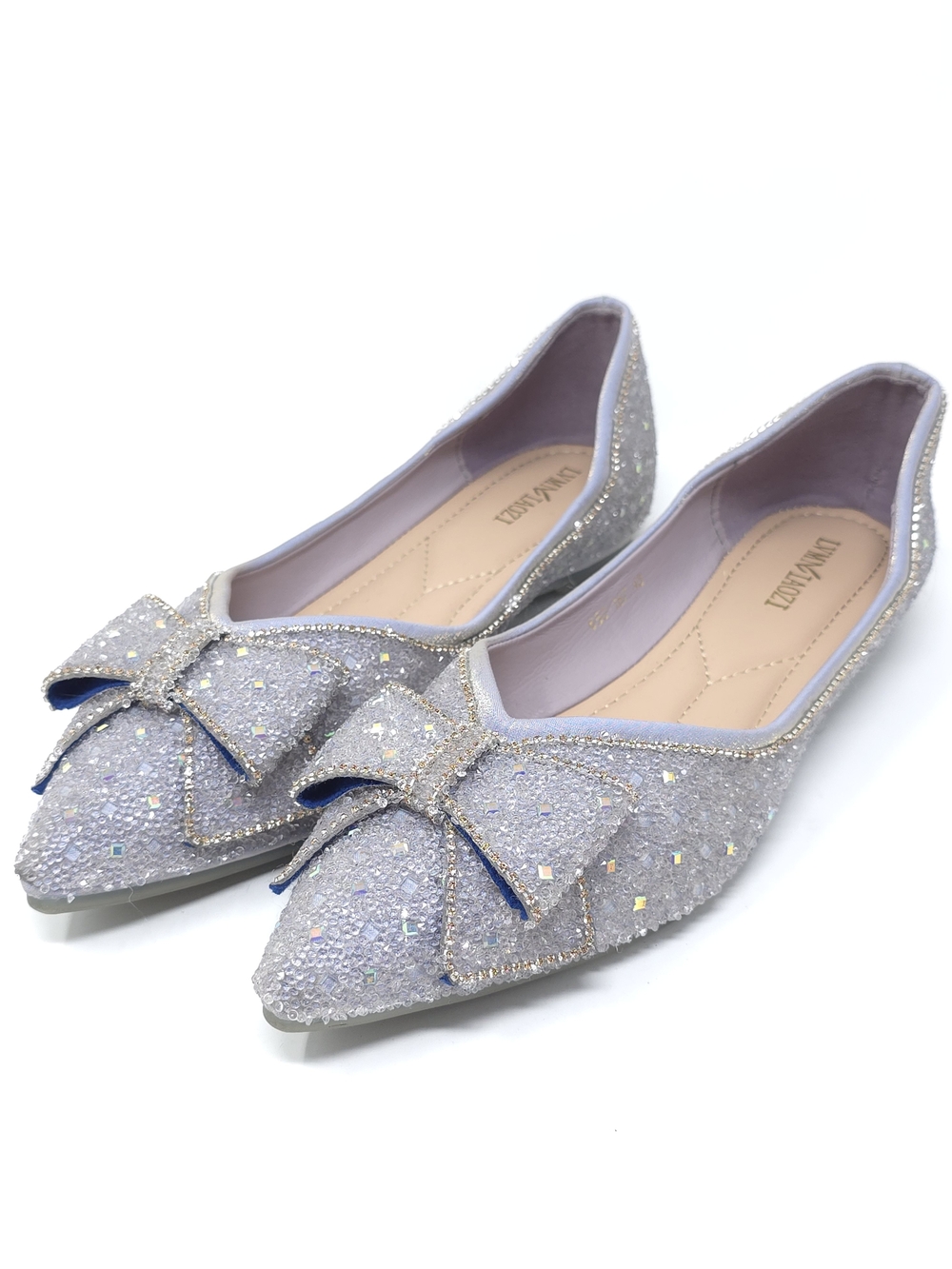 SPARKLE & DAZZLE ✨ STUNNING Lavender Crystal Bow Ballet Flats ✨